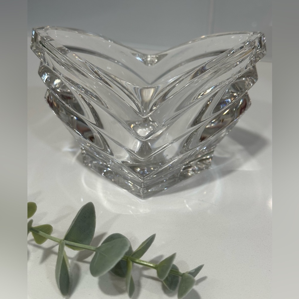 Mikasa crystal candle holders Or Decorative Bowl Art Deco Style modern cute